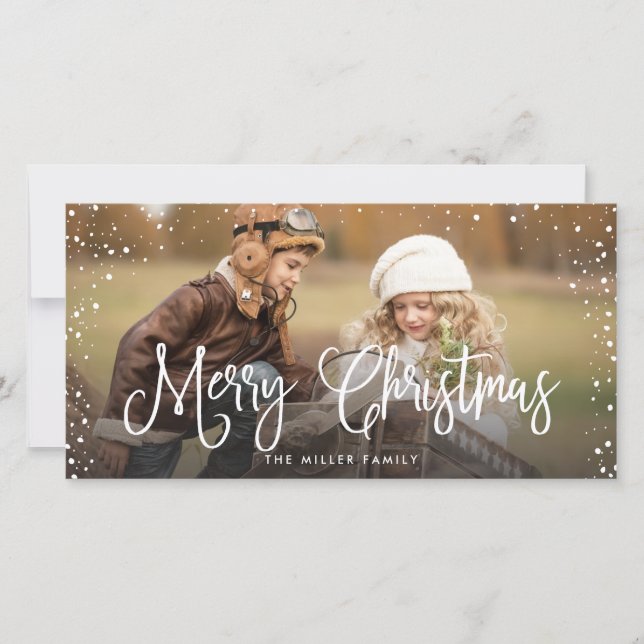 Happy Holidays Christmas Snow Holiday Card (Front)