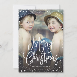 Happy Holidays Christmas Snow Photo Holiday Card
