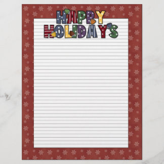 Happy Holidays Christmas Stationery Letterhead