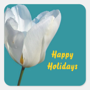 Happy holidays Christmas stickers. Square Sticker