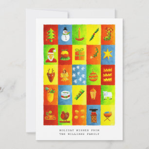 Happy Holidays Christmas Theme Illustration Photo Holiday Card