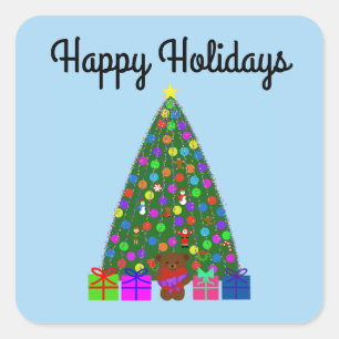 Happy Holidays Christmas Tree #3-2 Stickers
