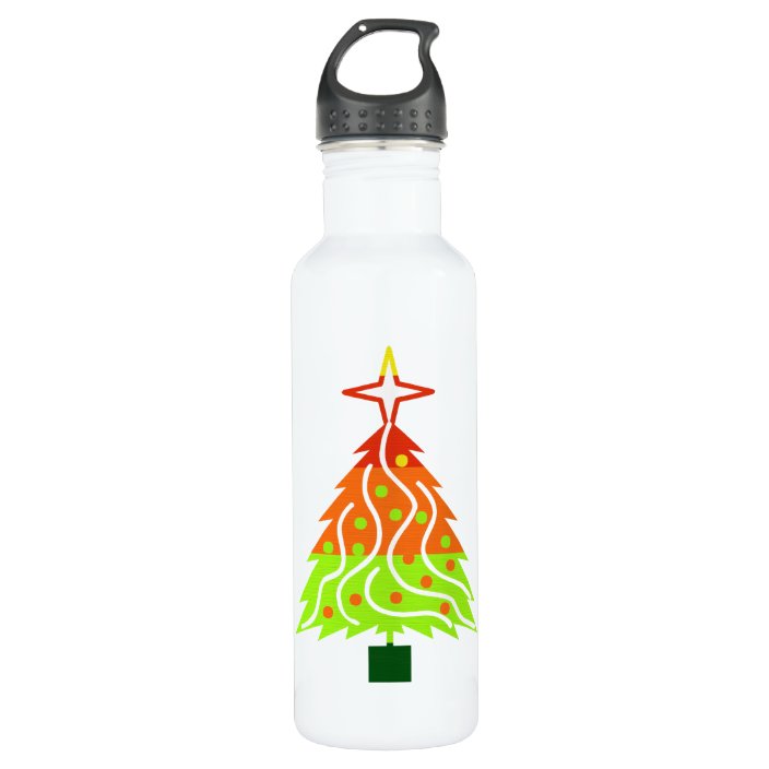 Happy Holidays Christmas Tree 710 Ml Water Bottle Zazzle.co.uk