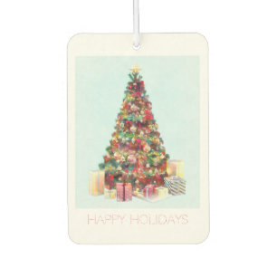 Happy Holidays. Christmas Tree Car Air Freshener