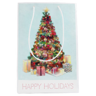 Happy Holidays. Christmas Tree Medium Gift Bag