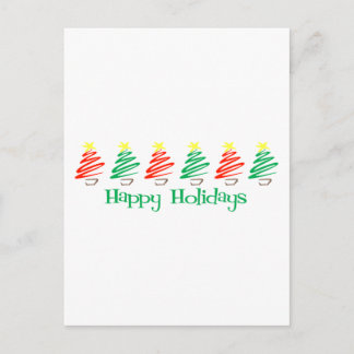 Happy Holidays (Christmas Trees) Holiday Postcard