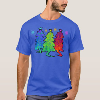 Happy Holidays Christmas Trees Pet Cat Lizard Dino T-Shirt