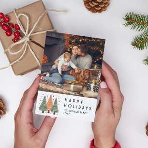 Happy Holidays Christmas Trees Simple Photo