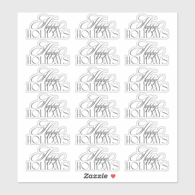 Happy Holidays Christmas Vinyl Stickers (Sheet)