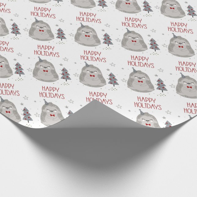 Happy Holidays Christmas Wrapping Paper (Corner)