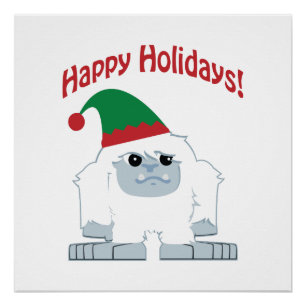 Happy Holidays! Christmas Yeti Poster