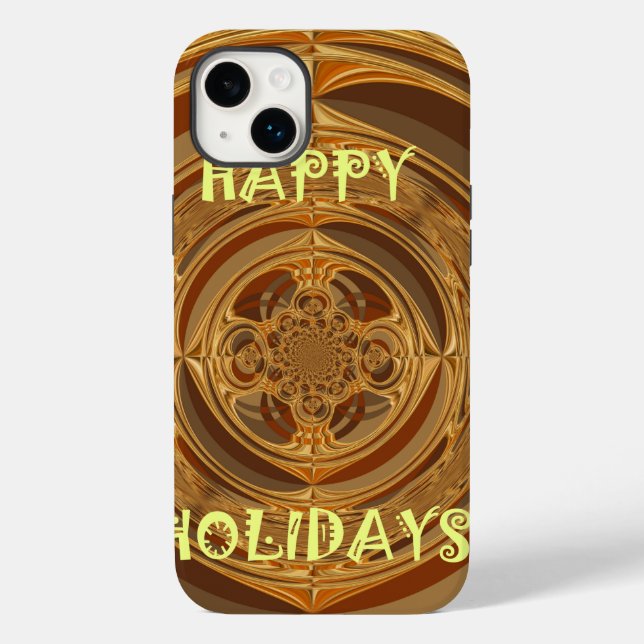 Happy Holidays Circle Art Print/Design Case-Mate iPhone Case (Back)