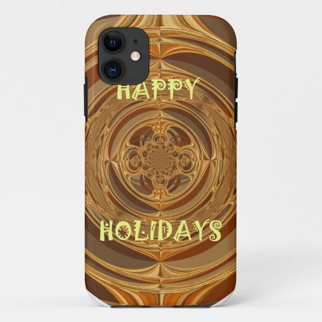 Happy Holidays Circle Art Print/Design Case-Mate iPhone Case (Back)
