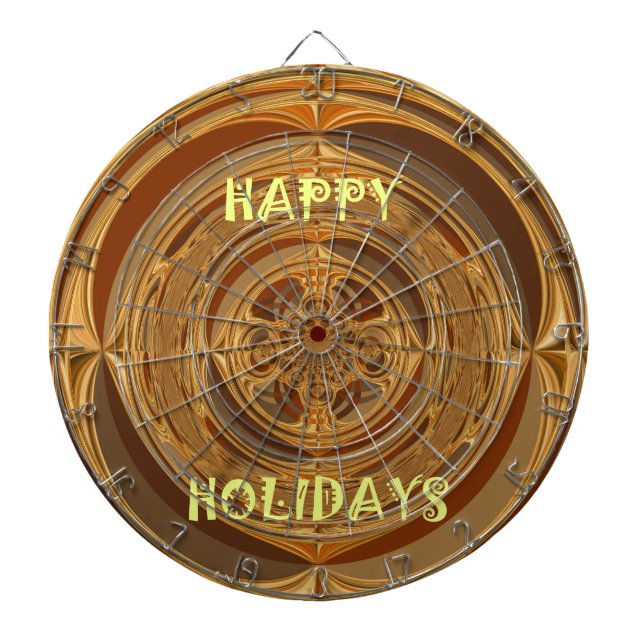 Happy Holidays Circle Art Print/Design Dartboard (Front)