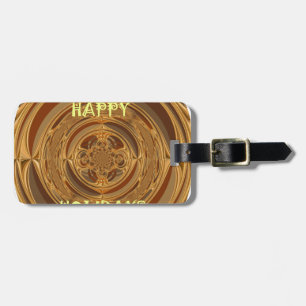 Happy Holidays Circle Art Print/Design Luggage Tag