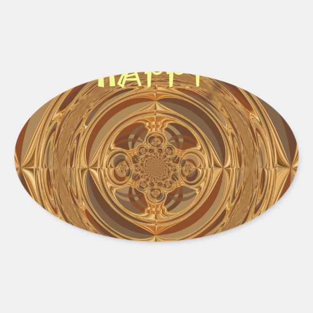 Happy Holidays Circle Art Print/Design Oval Sticker (Front)