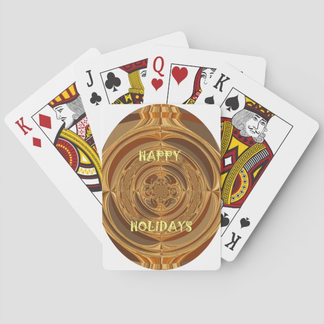 Happy Holidays Circle Art Print/Design Playing Cards (Back)