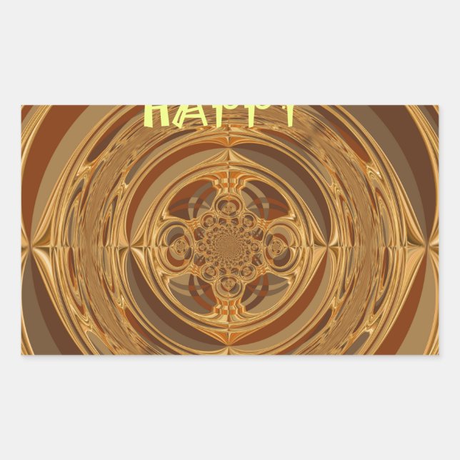 Happy Holidays Circle Art Print/Design Rectangular Sticker (Front)