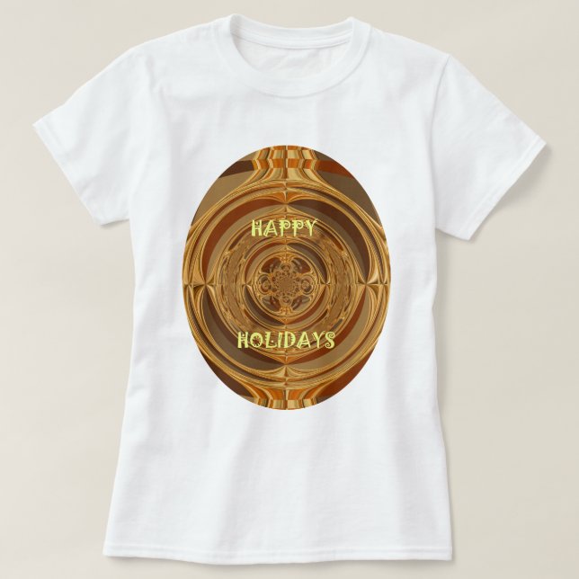 Happy Holidays Circle Art Print/Design T-Shirt (Design Front)