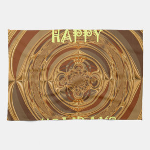 Happy Holidays Circle Art Print/Design Tea Towel