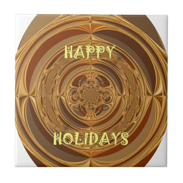 Happy Holidays Circle Art Print/Design Tile (Front)