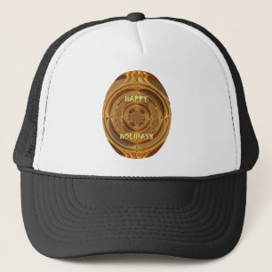 Happy Holidays Circle Art Print/Design Trucker Hat