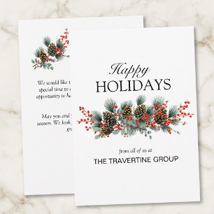 Happy Holidays Classic Business Logo Holiday Card