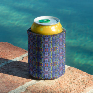 Happy Holidays Classic Christmas Icons Watercolor Can Cooler