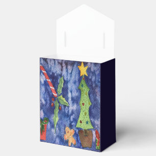 Happy Holidays Classic Christmas Icons Watercolor Favour Box