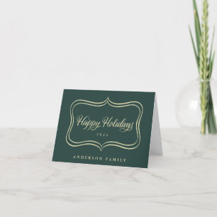 Happy Holidays Classic Gold Frame Holiday Card