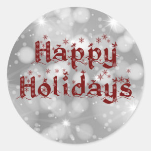 happy holidays classic round sticker