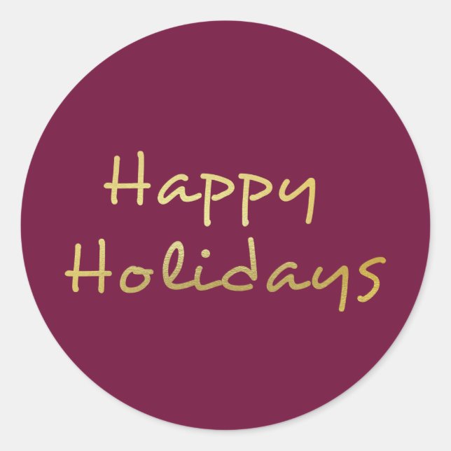 Happy holidays - classic round sticker (Front)