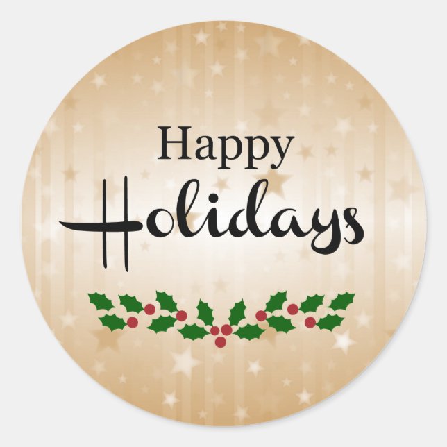 Happy Holidays  Classic Round Sticker (Front)