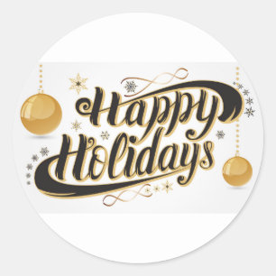 Happy Holidays Classic Round Sticker