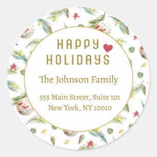 Happy Holidays! Classic Round Sticker