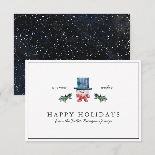Happy Holidays | Classic Rustic Minimal Christmas Card (Front/Back)
