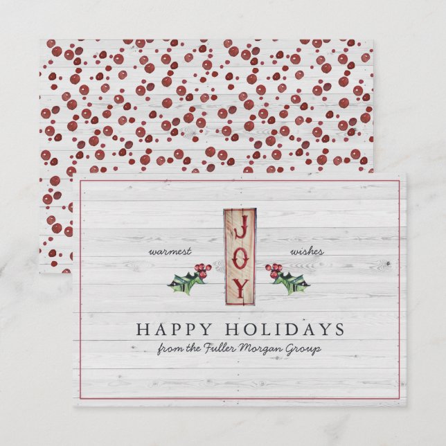 Happy Holidays | Classic Rustic Minimal Christmas Card (Front/Back)