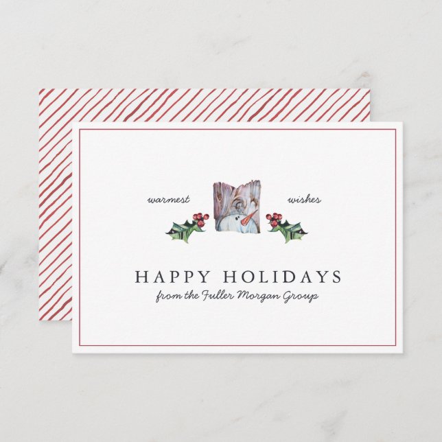 Happy Holidays | Classic Rustic Minimal Christmas Card (Front/Back)