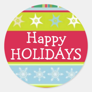 Happy Holidays colorful christmas sticker