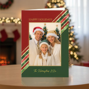 Happy Holidays Colorful Photo Christmas Card