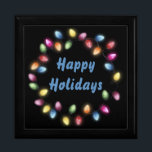 Happy Holidays Colourful & Festive Christmas Light Gift Box<br><div class="desc">Brighten up your holidays with our Happy Holidays Colourful & Festive Christmas Lights Wreath wood gift box! Whether you're decking the halls or looking for the perfect gift, this beautiful home decor piece is sure to add a touch of warmth and joy to your celebrations. Order now and make this...</div>