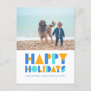 Happy Holidays Colourful Holiday Postcard