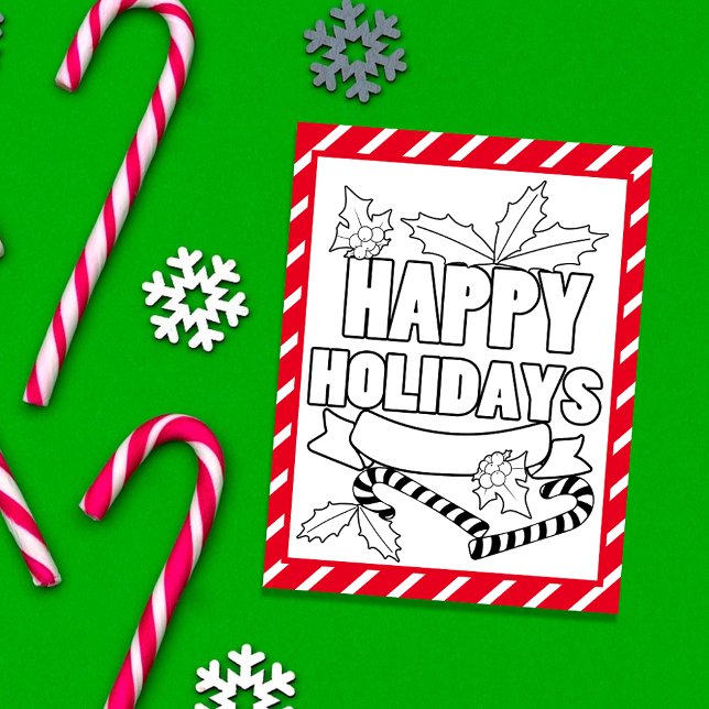 Happy Holidays Colouring Page Activity Card (Creator Uploaded)