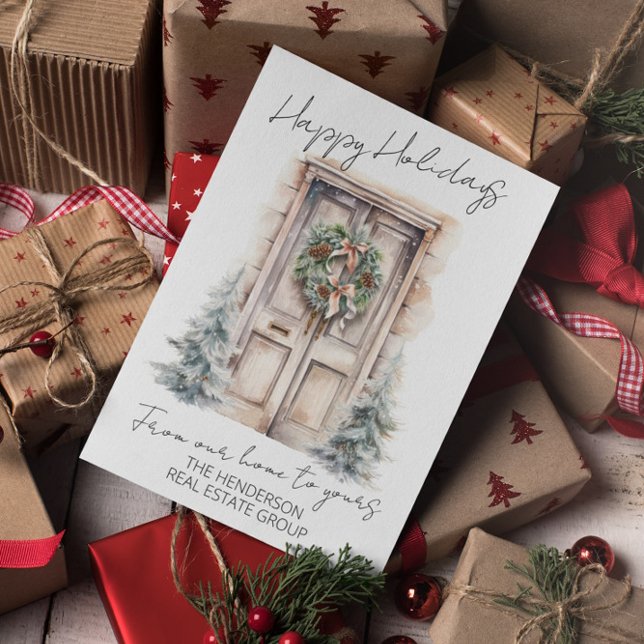 Happy Holidays Company From our Home to Yours QR  Holiday Card (Creator Uploaded)