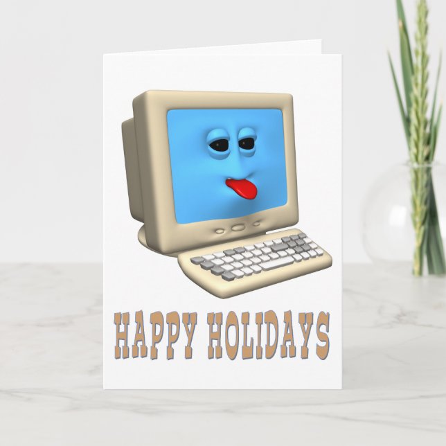 HAPPY HOLIDAYS  COMPUTER GREETING GIFTS HOLIDAY CARD (Front)