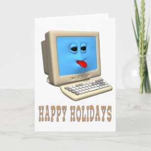 HAPPY HOLIDAYS COMPUTER GREETING HOLIDAY CARD