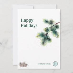 Happy Holidays Conifer Your Business Name Logo Holiday Card