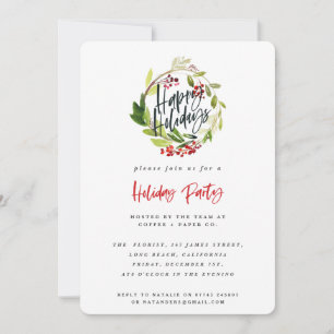 Happy Holidays corporate party invitation. Holiday Card
