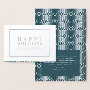 Happy holidays corporate real foil Christmas card