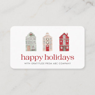Happy Holidays Corporate Thank You Red Business Card